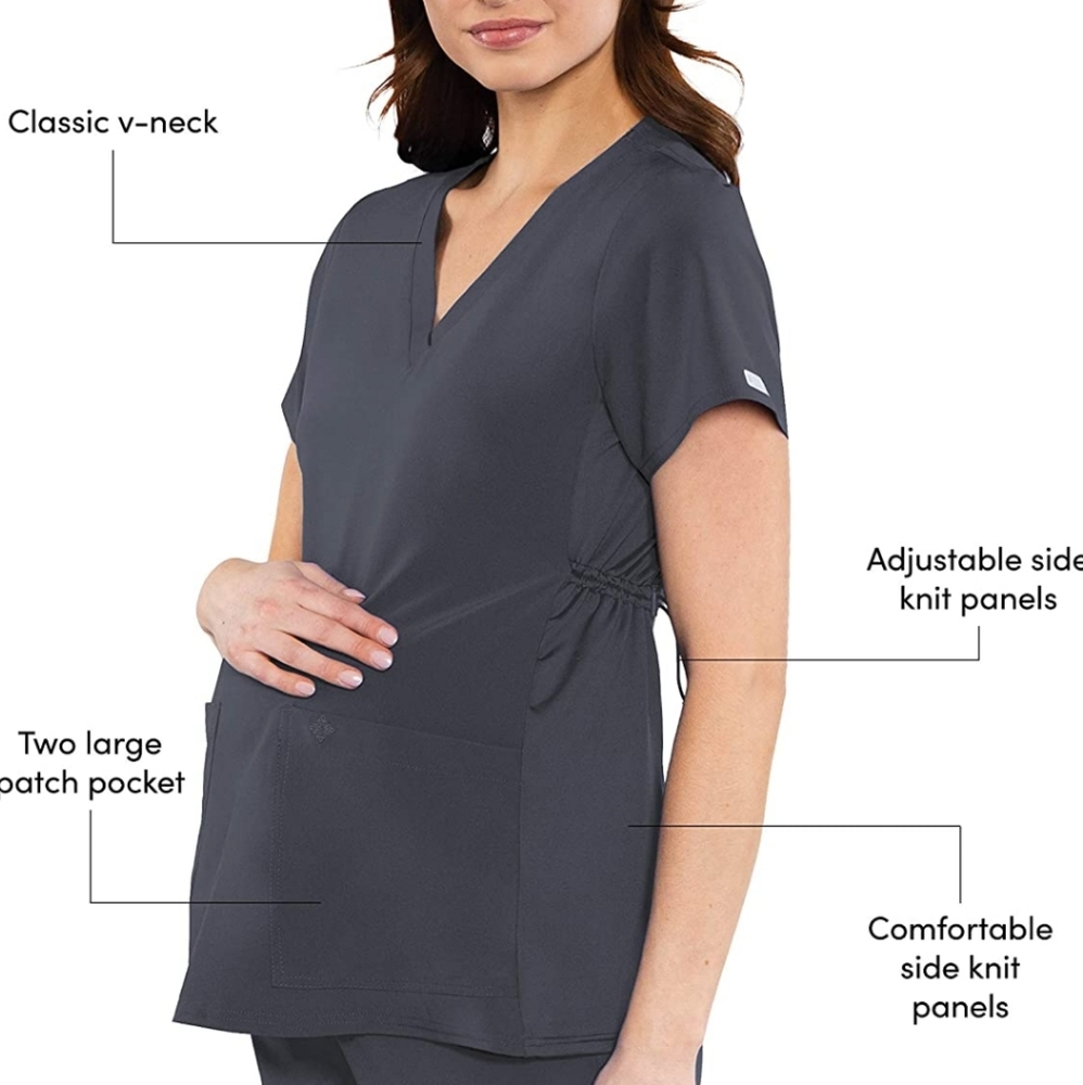 Greys pewter maternity medcouture scrub set